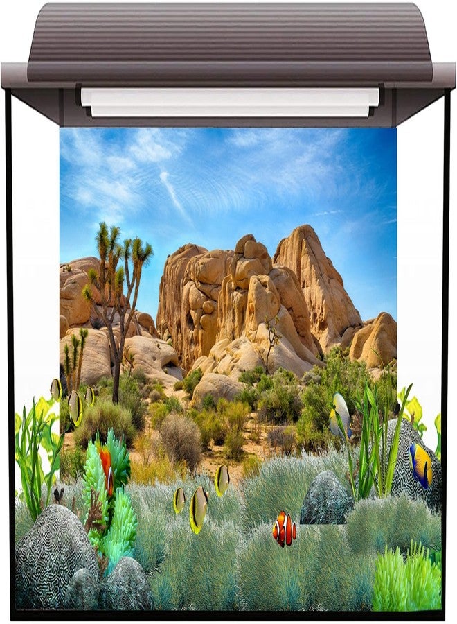 CSFOTO Polyester 36X14 Inches Joshua Tree National Park Backdrop Arid Barren Cactus Sandstone Rock Climate Mountain and Desert Scenery Backdrop Desert Terrarium Background - Image 2